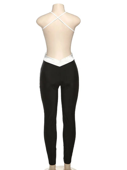kliou Cross Pleated Women Jumpsuits Sexy Stunning Bandage Backless Silky Skinny Overalls Female Summer Party Clubwear One Piece