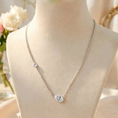 GXTRS 1.5CT Pear Cut Moissanite Pendant Necklaces For Women S925 Silver Waterdrop Lab Diamond Clavicle Chains Fine Jewelry Gifts