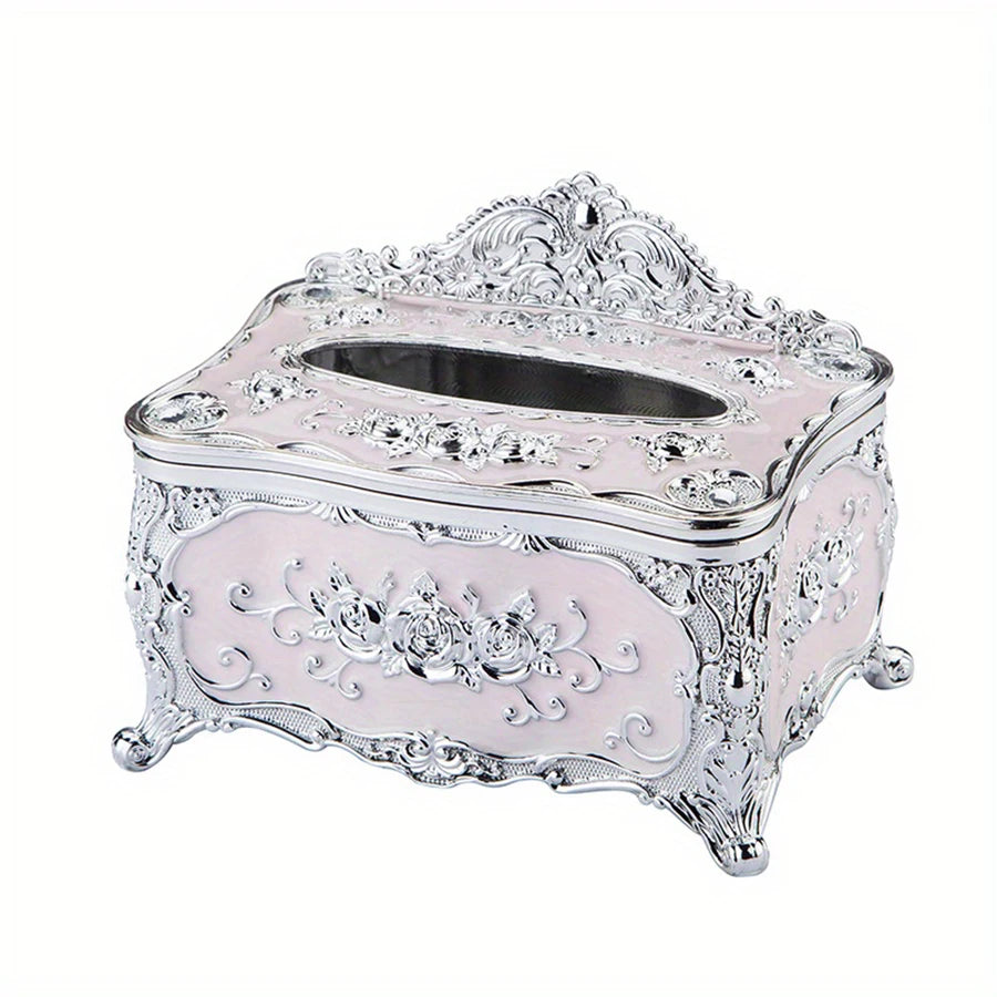 European Style Tissue box, High-end Hotel Restaurant Napkin Extraction Box, Living Room Desktop Paper Extraction Storage Box