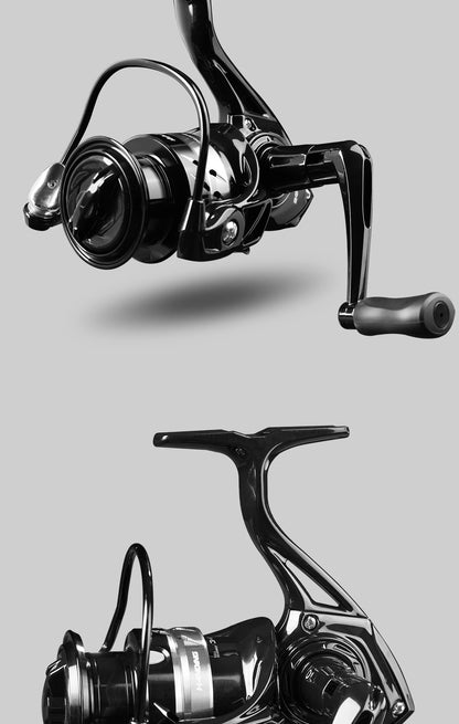 HANDING Lite Spinning Reel 5,2:1 Gear Ratio Black Spinning Reel 7kg Max Drag Spinning Reel 1000-6000Size 3+1 Ball Bearings