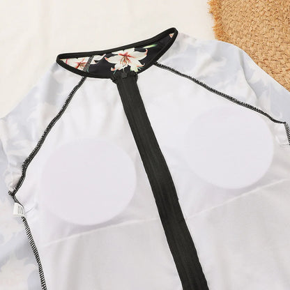 2026 Surfing Sport Swimsuit Long Sleeves Women One Piece Swimsuit  Swimwear Solid Monokini Bathing Suit Tropical Bodysuit Female