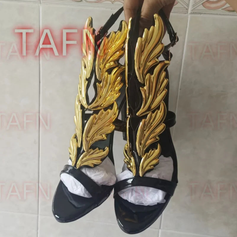 Women Gladiator Sandals Narrow Band Peep Toe Thin Heels Shoes Sexy Buckle Strap Ladies Shoes Runway Heels Sandalias De Mujer