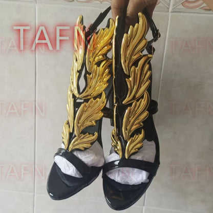 Women Gladiator Sandals Narrow Band Peep Toe Thin Heels Shoes Sexy Buckle Strap Ladies Shoes Runway Heels Sandalias De Mujer