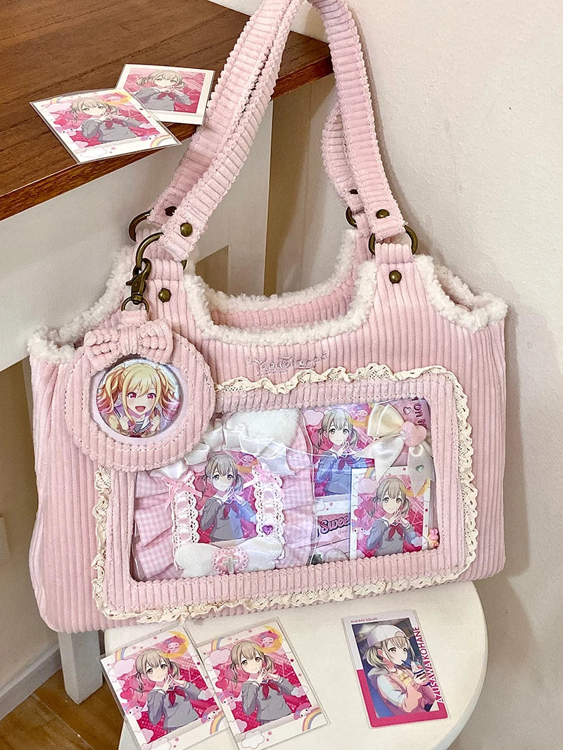 Original Corduroy Satin Lace Ribbon Daily Shoulder Bags Women's Bag Handbags for Women Cute Tote Bags for Women