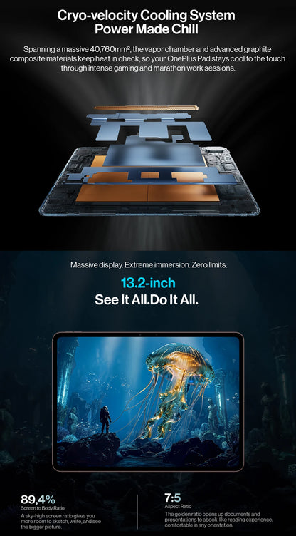 World Premiere OnePlus Pad 4 Global Version Tablet Snapdragon 8 Elite Gen 5 13380mAh Battery 80W SUPERVOOC 13.2-inch Display