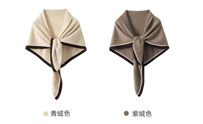 High quality triangular design women's 100% cashmere scarf fashionable shawl winter knitted warm neck protection adult scarf