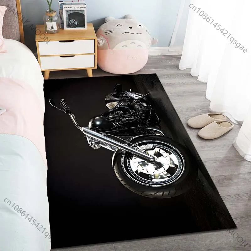 6 Style Motorcycle Enthusiasts Pattern Carpet for Living Room Bedroom Sofa Home Decor Non-slip Floor Mat Large Size