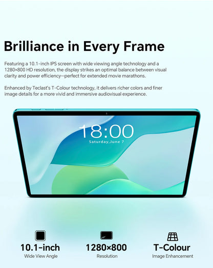 Teclast P33Case 10.1" Tablet Android 15 9GB(3+6GB) RAM 64GB ROM Allwinner A333 P33 Case/Keyboard/Mouse/Stylus/Headphone 6000mAh