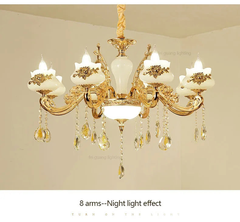 Nordic Luxury Gold Crystal LED Ceiling Chandelier LOFT Villa Lustre LED Pendant Lamp Living Room Hotel Hall Decor Hanging Lamps