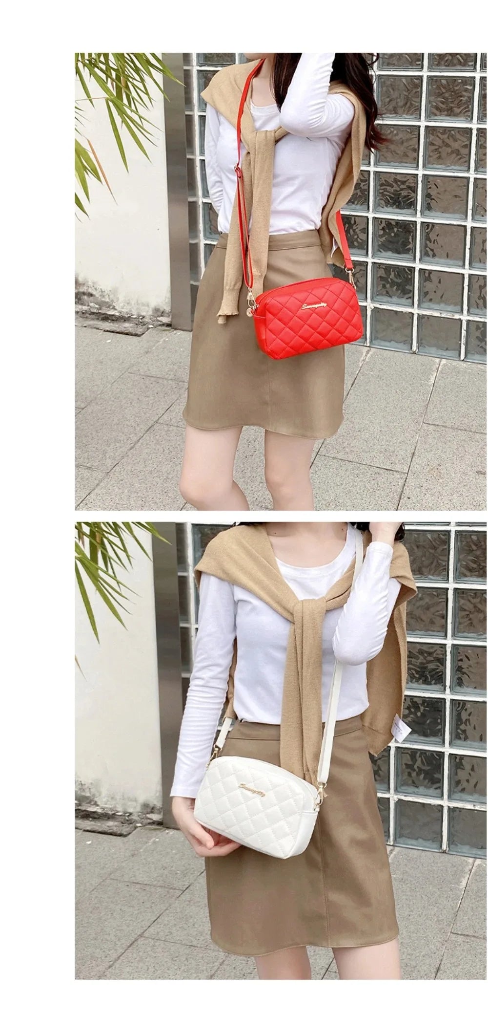 2025 New Small Messenger Bag For Women Trend Lingge Embroidery Camera Female Shoulder Bag Fashion Chain Ladies Crossbody Bags