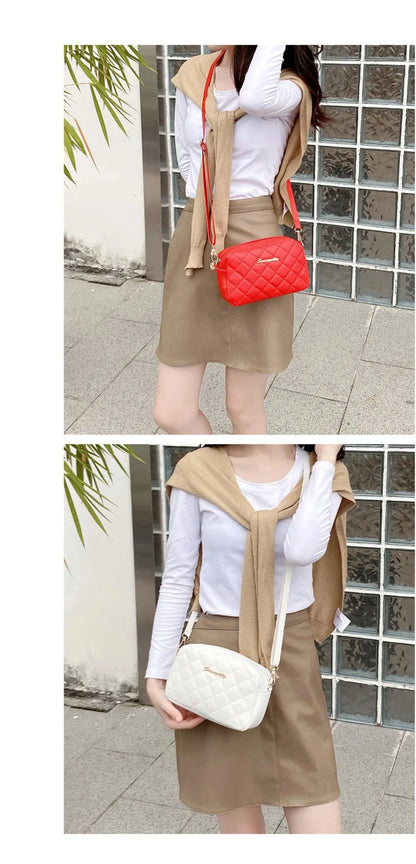 2025 New Small Messenger Bag For Women Trend Lingge Embroidery Camera Female Shoulder Bag Fashion Chain Ladies Crossbody Bags