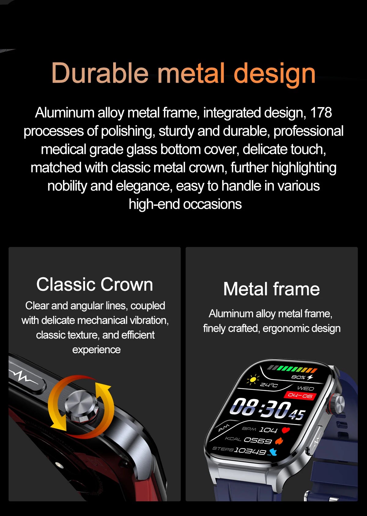 AMOLED Smart Watch ET588 Bluetooth Calling Sports Fitness Tracker Wristwatch ECG Health Monitoring SOS Men Women Smartwatch