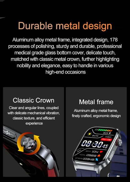 AMOLED Smart Watch ET588 Bluetooth Calling Sports Fitness Tracker Wristwatch ECG Health Monitoring SOS Men Women Smartwatch