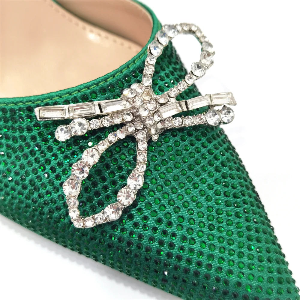 2024 Fashionable Party Shoes and Bags Nigerian Women’s Party Suit Medium Heel Pointed Toe Women’s Shoes and Same Color Bags