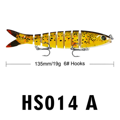 Fishing gear store multi-section fish Luya bait 13.5CM/19g hard bait, bionic bait fishing gear directly from the manufacturer