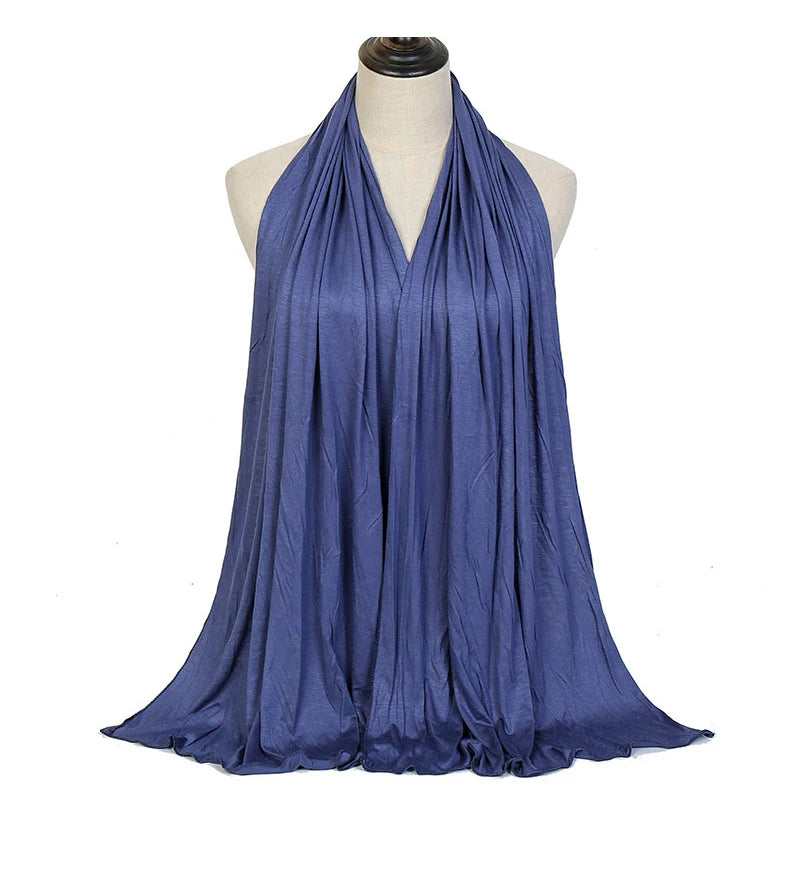 Ramadan Modal Cotton Jersey Hijabs For Woman Long Muslim Shawl Plain Soft Turban Niqab Head Wraps Scarf Women Hijab