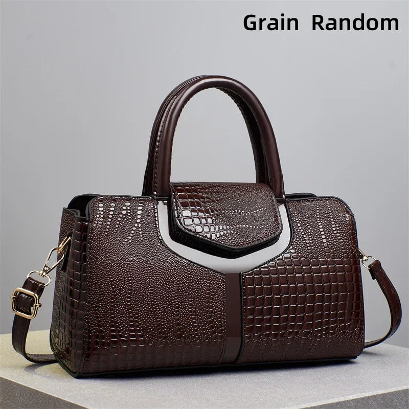 Fashionable Ladies Handbag Soft PU Leather Polyester Lining Zipper Closure Shoulder Bag Essential for Commuting Mothers Day Gift