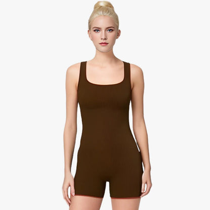 Summer women's shapewear solid color jumpsuit tight shorts women's tight jumpsuit yoga sports casual jumpsuit