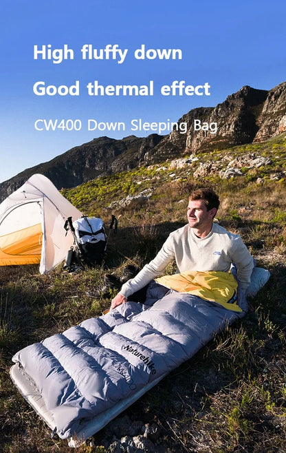 Naturehike 2025 New CW700 Camping Sleeping Bag Ultralight Warm 3 Season Sleeping Quilt Waterproof 700g Duck Down Sleeping Bags