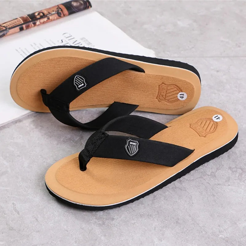 Casual Slippers For Men Flip Flops Beach Sandals Summer Non-Slip Flat Slides Men Slippers Indoor House Shoes Man Male Slipper