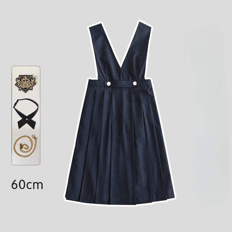 Versatile and Cute School Uniform Skirt JK Uniform Basic Spring Genuine Long Dress Japanese-style Pleated College Style Suit