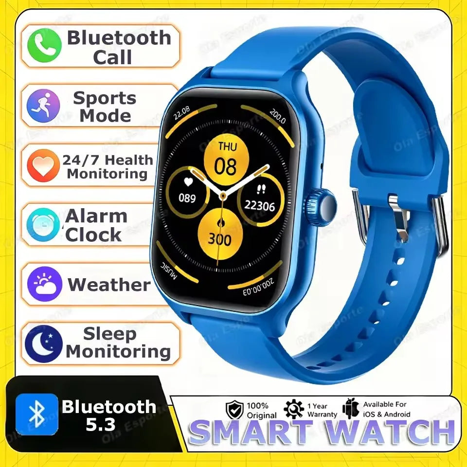 New Smart Watch Android IOS Phone 1.44 Inch Color Screen Bluetooth Call Blood Oxygen/Pressure Monitoring Smart Watch Women Men