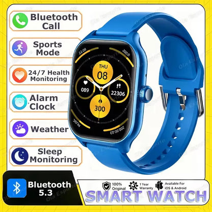 New Smart Watch Android IOS Phone 1.44 Inch Color Screen Bluetooth Call Blood Oxygen/Pressure Monitoring Smart Watch Women Men
