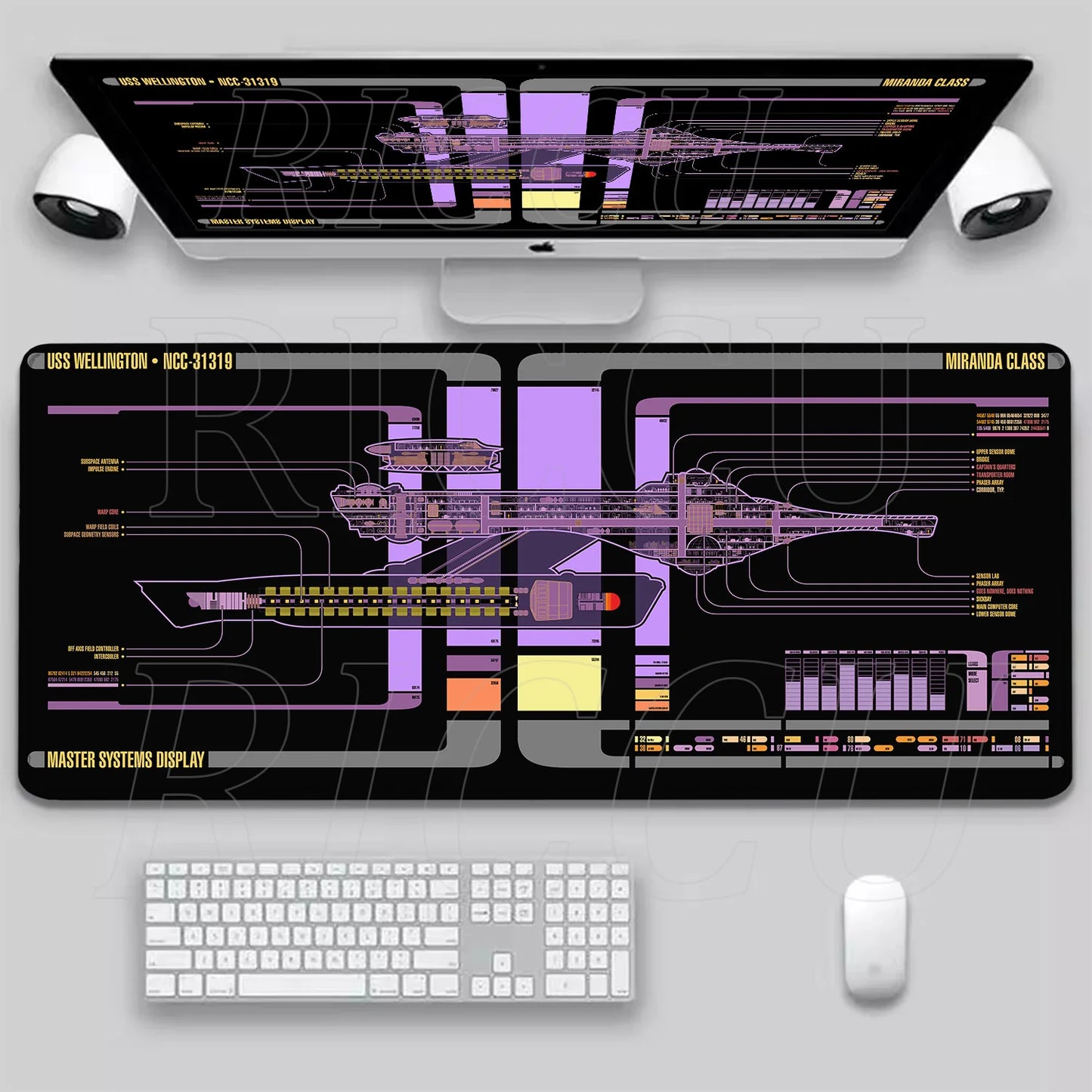 XXL HD print Game Mouse Pad Star Trek Office PC Accessories Keyboard Starship Blueprint Gamer Computer Cabinet Desk Mat carpet