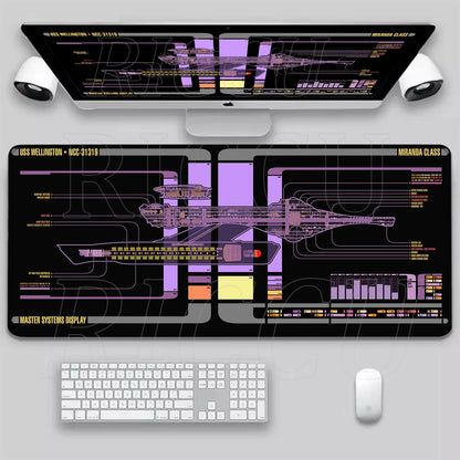 XXL HD print Game Mouse Pad Star Trek Office PC Accessories Keyboard Starship Blueprint Gamer Computer Cabinet Desk Mat carpet