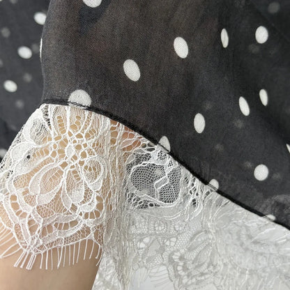 New Lace Modal Hijab Double Sided Polka Dot Print Hijabs for Women Muslim Fashion Turban Head Scarf Headwraps for Women Ramadan