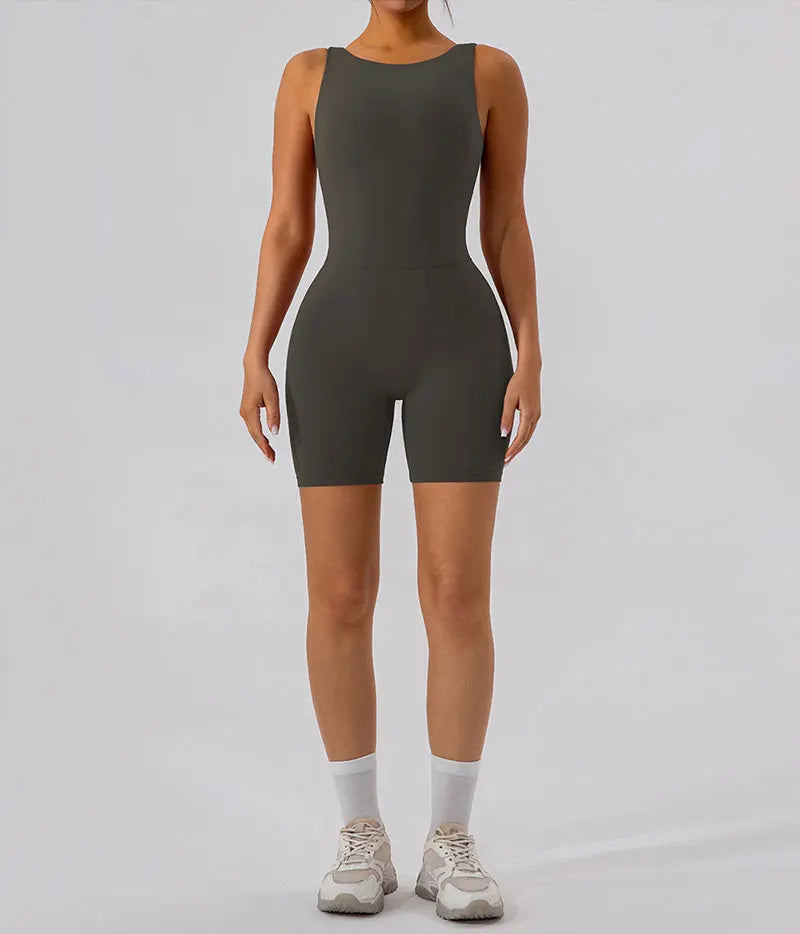 GACVGA Yoga Tracksuit Playsuit One Piece Sexy Fitness Rompers Workout Clothes Women Gym Sport Buttock Active Jumpsuit