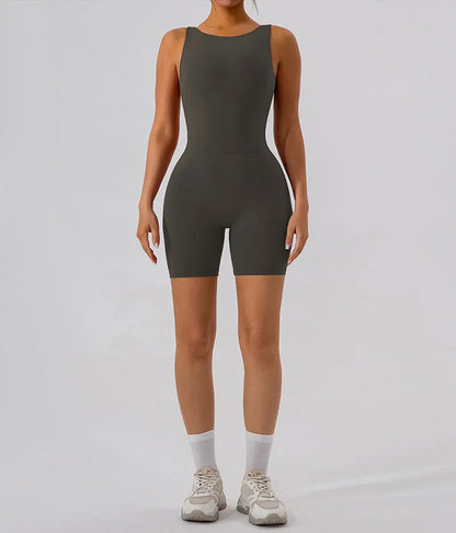 GACVGA Yoga Tracksuit Playsuit One Piece Sexy Fitness Rompers Workout Clothes Women Gym Sport Buttock Active Jumpsuit