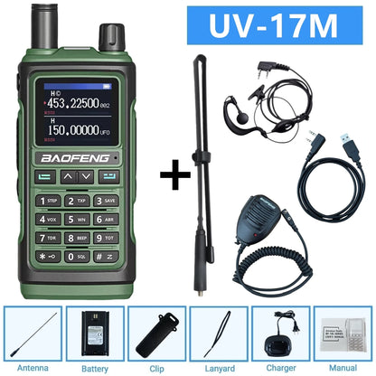 Baofeng 10W Ham Radio Uv-17R Long Range Walkie Talkie 999Ch Wireless Copy Air Band Type-C Emergency Tool For Enthusiasts