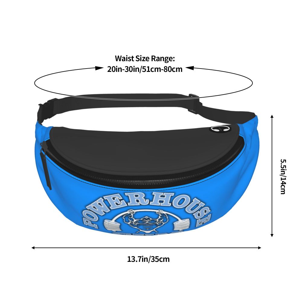 Powerhouse Gym Fanny Bag Custom Bodybuilders Fitness Crossbody Waist Pack Men Women Cycling Camping Phone Money Pouch