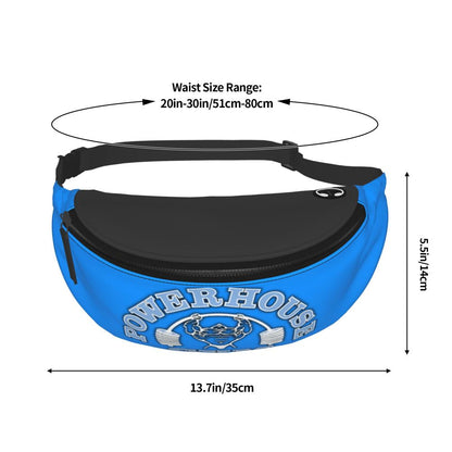 Powerhouse Gym Fanny Bag Custom Bodybuilders Fitness Crossbody Waist Pack Men Women Cycling Camping Phone Money Pouch