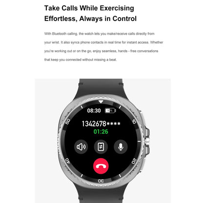 Smart Watch Man with Rotating Bezel AI Voice Assistant Receive Call 3ATM Waterproof Remote Music 1.43inch HD Screen Wristwatch