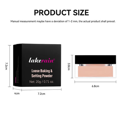 Loose Baking&Setting Powder Long Lasting Oil Control Natural Face Matte Waterproof Brighten Loose Powder Makeup Cosmetics