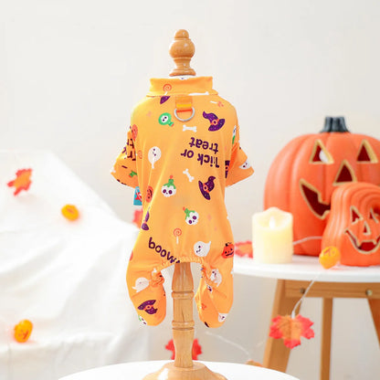 Girl Halloween Pajamas Apparel For Small Dogs Chest Closed Pet Indoor Home Wear Clothes Overall Tracksuit Chihuahua Yorkshire