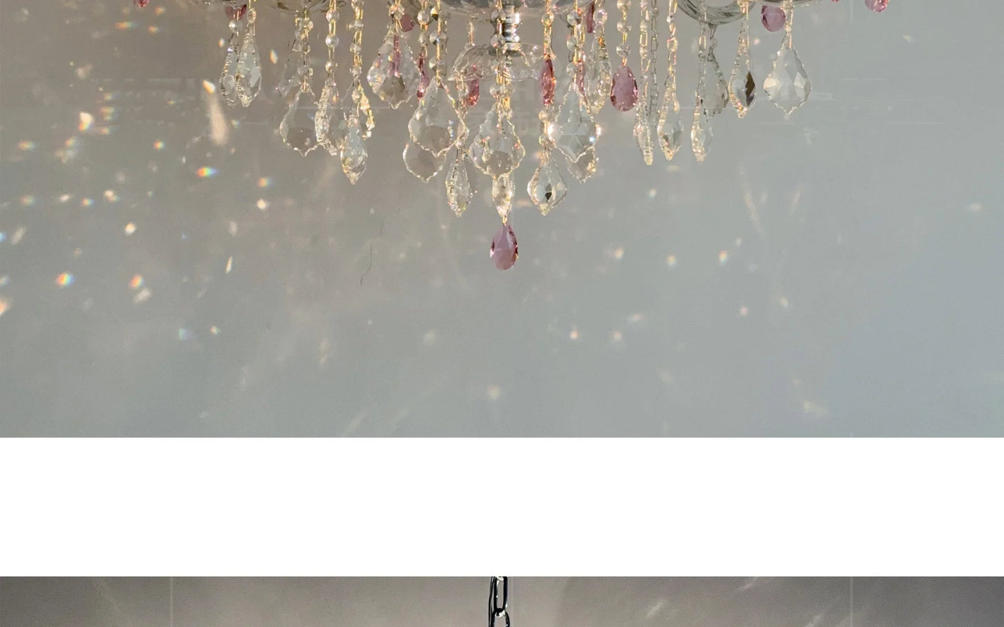 French Romantic Crysatl Candle Chandelier Luxury Glass Pink E14 Pendant Lights Living Room Art Decor Led Lamparas Bedroom Lamp