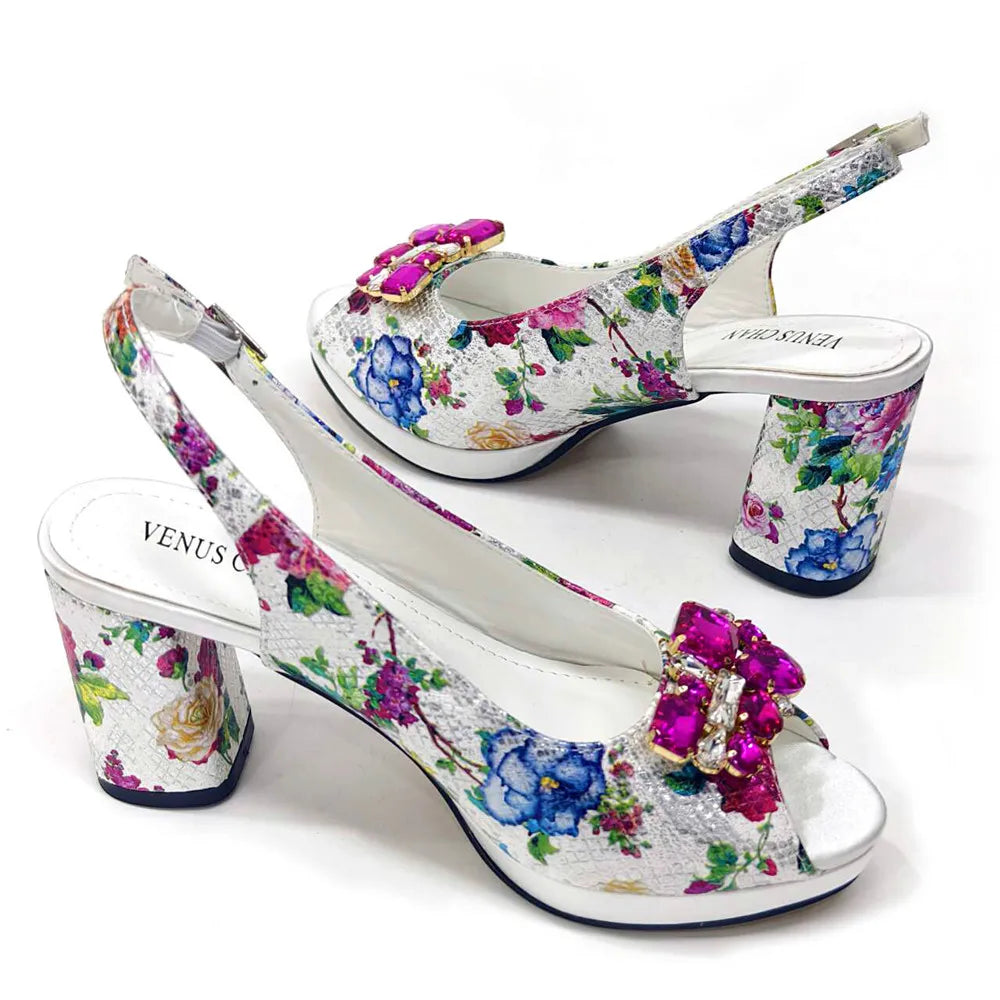 Venus Chan Italian Design Shoes and Bags Matching Set 2024 Women High Heel Party Purple Color Nigeria Wedding Bigger Size Shoes