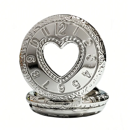 Retro Charm Neutral Small Hollow Heart Carving Quartz Steampunk Pocket Watch Men's and Women's Necklace Pendant Gift