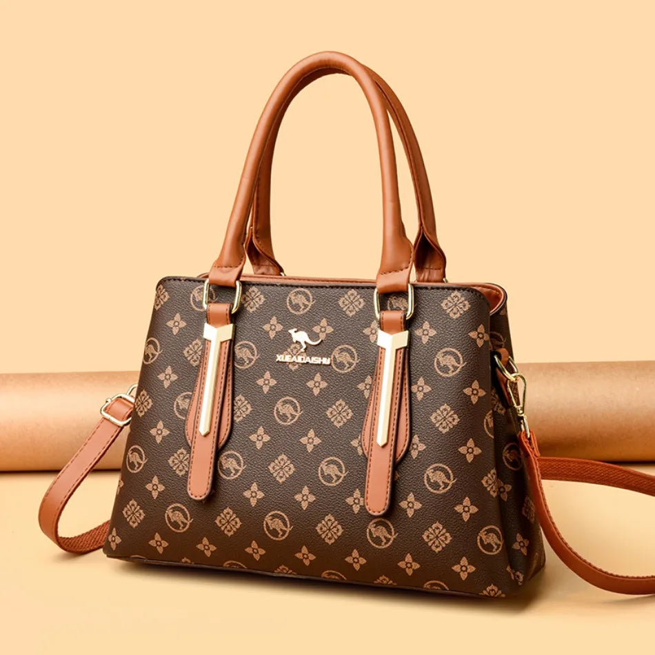 Luxury Women Handbag Fashion Print Large Capacity Shoulder Crossbody Bag Leisure Designer Soft Leather Ladies Purses and Handbag