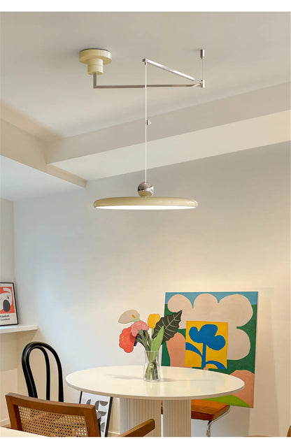 Nordic Cream Iron Swing Arm Lamp Adjustable Rotatable Pendant Wall Light for Bedside Living Room Desk Led Lights