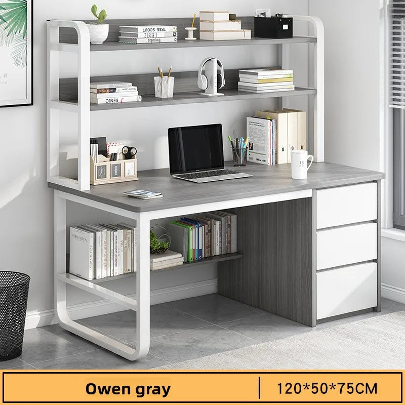 Multi-functional Desk Desktop Computer Desk Simple Home Desk Student Bedroom Bookshelf Integrated Writing Desk