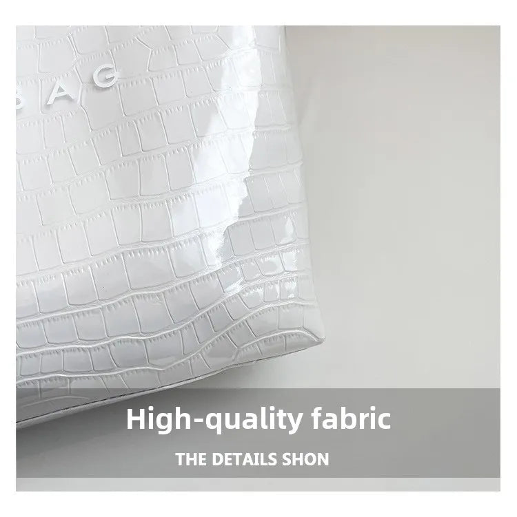 Crocodile Texture Tote Bag Pvc Kraft Paper Large Capacity Luxury Hobo Handbag Women Casual Shopping Letters Top Handle Hand Bags