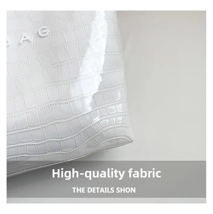 Crocodile Texture Tote Bag Pvc Kraft Paper Large Capacity Luxury Hobo Handbag Women Casual Shopping Letters Top Handle Hand Bags
