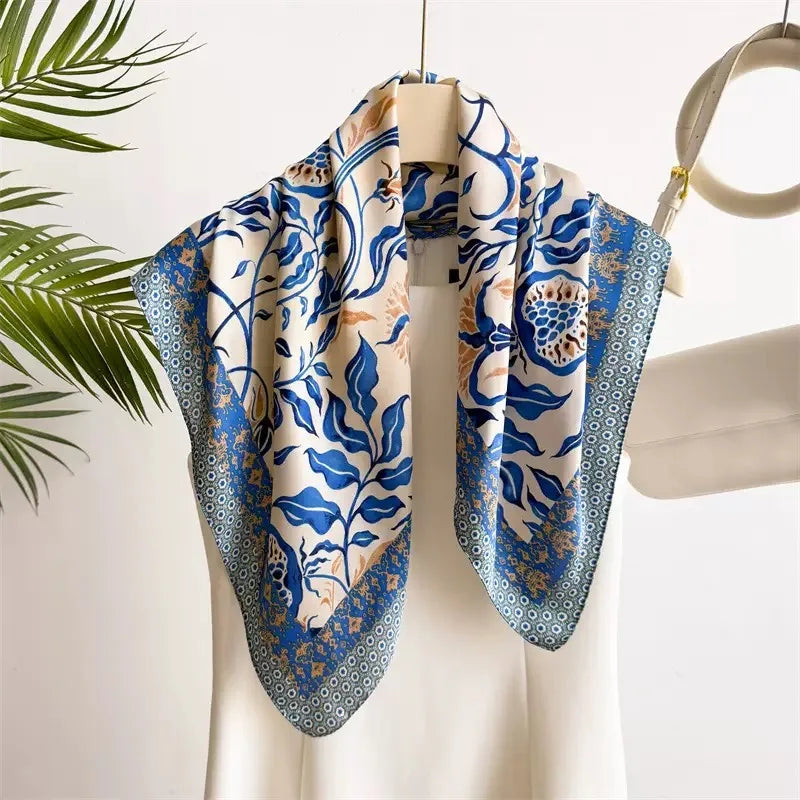 70*70cm Zebra Stripes Print Head Scarf for Women Silk Square Scarves Foulard Bandana Fashion Decorate Hijab Female Neckerchief