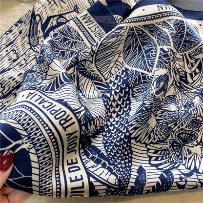 Print 70cm Silk Satin Headkerchief Women Luxury Design Neck Tie Scarf Female Hair Hand Wrist Foulard Shawl Hijab Bandana
