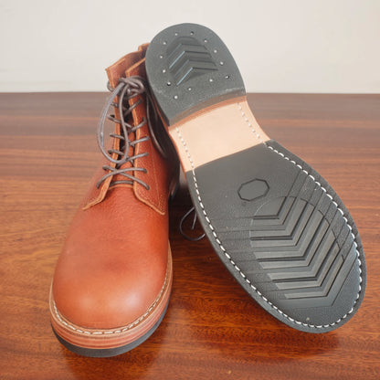 Men Vintage American Style Work Ankle Boots, Top Layer Cowhide Hand Welted Handmade Leather Boots, Retro Lace Up Men Fashion Boo