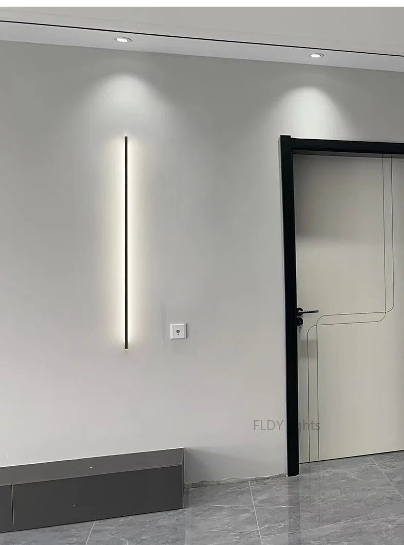 Modern Minimalist Long Wall Lamp LED Wall Mounted Light Indoor Living Room Bedroom Background Lamp Home Decora Fixtures 110/220V